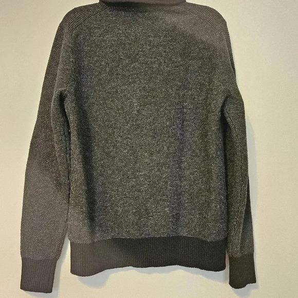 J Crew Chunky Tight Knit Sweater Long Sleeve Cowl Neck Black 100% Wool Large - Picture 7 of 7